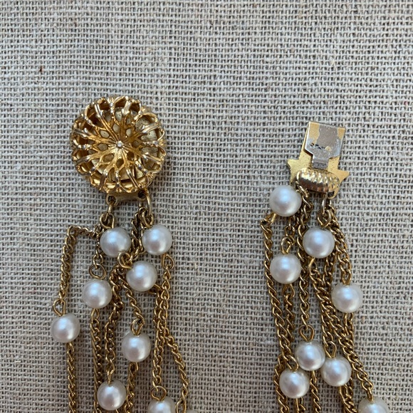 Pearl and gold chain necklace - Picture 3 of 4